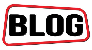 Kırmızı-siyah trapez işareti üzerine yazılmış BLOG metni.