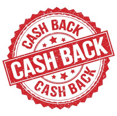 Kırmızı yuvarlak pul işareti üzerine yazılmış CASH arka metni