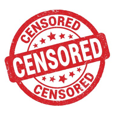 Kırmızı grungy işareti üzerine yazılmış CENSORED metin.