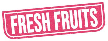 FRESH FRUITS Pembe grungy mühür işareti üzerine yazılmış metin.