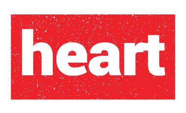 Kırmızı grungy mühür işareti üzerine yazılmış Heart metni.