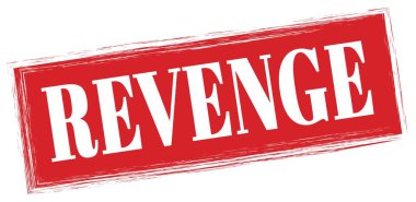 Kırmızı dikdörtgen damga işareti üzerine yazılmış REVENGE metni.