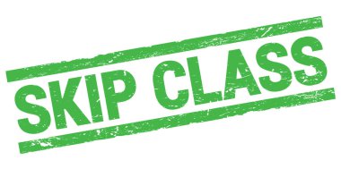 Yeşil dikdörtgen mühür işareti üzerine yazılmış SKIP Sınıfı metni.