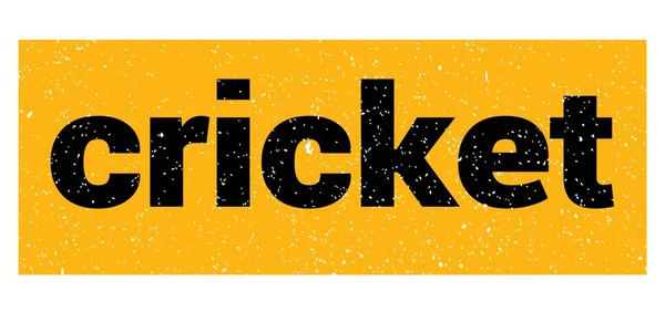 Texto Cricket Escrito Signo Sello Gruñón Amarillo Negro — Foto de Stock