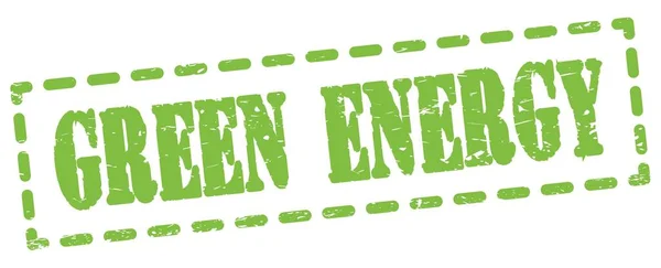 Zielona Energia Tekst Napisany Zielonym Znaku Znaczka Kreskowego — Zdjęcie stockowe