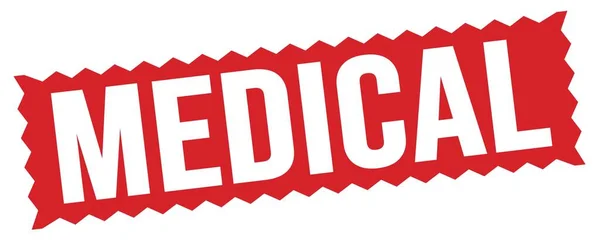 Medikai Szöveg Piros Cikcakkos Bélyegzőtáblára Írva — Stock Fotó