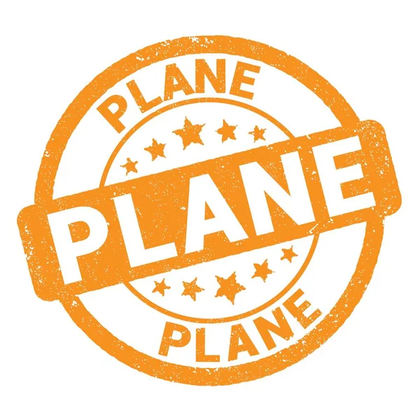 Narancssárga Grungy Bélyegzőtáblára Írt Plane Szöveg — Stock Fotó