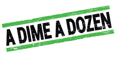 Bir DIME Siyah-yeşil dikdörtgen mühür işareti üzerine yazılmış düzinelerce metin.