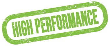 Yüksek Performans, yeşil dikdörtgen mühür işareti üzerine metin.