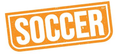 Turuncu grungy işareti üzerine yazılmış SOCCER metni.