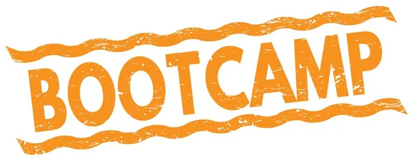 Bootcamp Text Skriven Orange Linjer Stämpel Tecken — Stockfoto