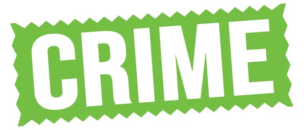 Crime Text Written Green Zig Zag Stamp Sign — Stock Photo, Image