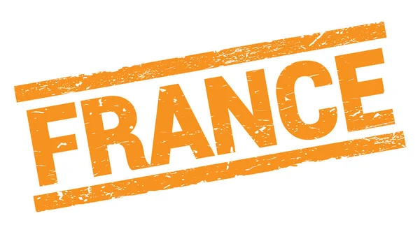 France Text Written Orange Rectangle Stamp Sign — Photo