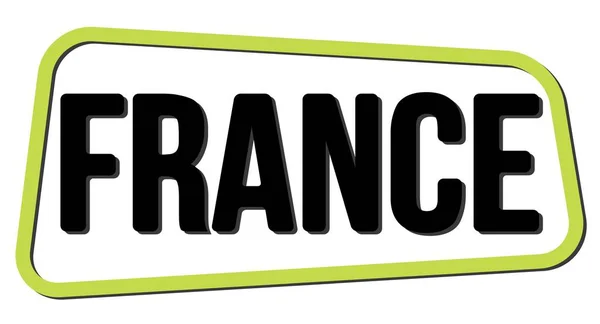 Frankrijk Tekst Geschreven Groen Zwart Trapeze Zegel Teken — Stockfoto