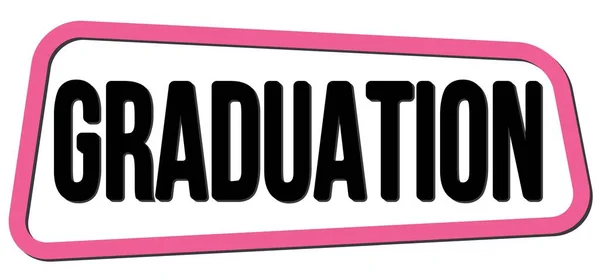 ピンク 黒の台形のスタンプ記号に書かれた卒業テキスト — ストック写真