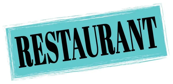 Restaurant Texte Écrit Sur Écriteau Rectangle Bleu Noir — Photo