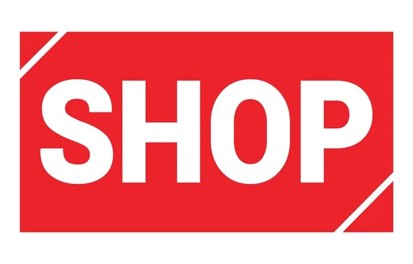 Shop Text Written Red Rectangle Stamp Sign — Stock Photo, Image