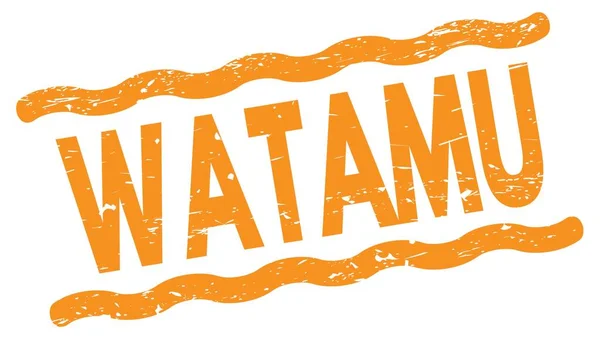 Watamu Κείμενο Γραμμένο Πορτοκαλί Γραμμές Σφραγίδα Υπογράψει — Φωτογραφία Αρχείου