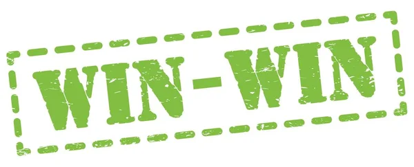 Texto Win Win Escrito Signo Verde Del Sello Guion — Foto de Stock