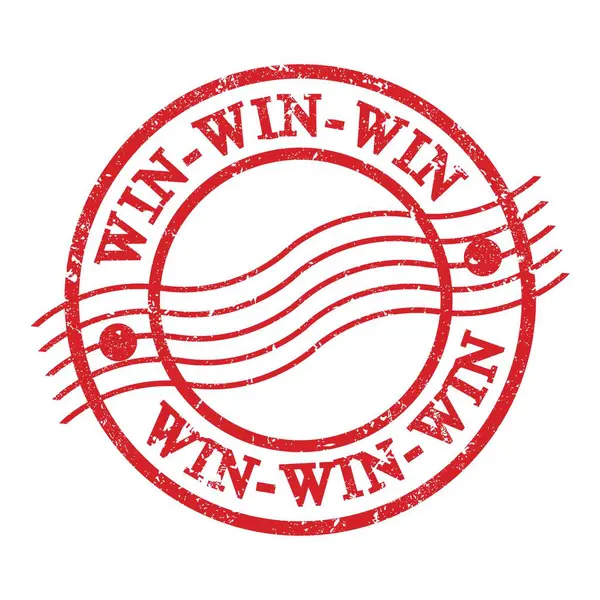 Win Win Win Text Napsaný Červené Grungy Poštovní Známce — Stock fotografie
