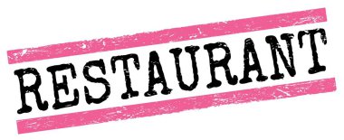 Pembe-siyah grungy satır işareti üzerine yazılmış RESTAURANT metin.