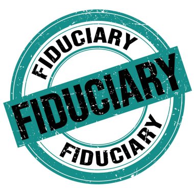 Mavi-siyah yuvarlak grungy işareti üzerine yazılmış FIDUCIARY metin