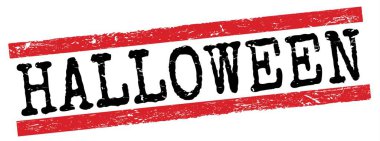 Cadılar Bayramı metni kırmızı-siyah grungy satır işareti üzerine yazılmış.