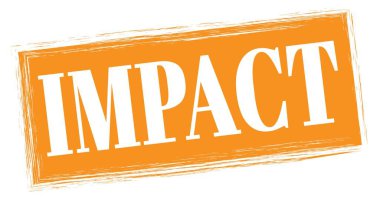 Turuncu dikdörtgen mühür işareti üzerine yazılmış IMPACT metni.