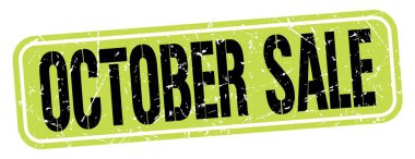 Yeşil-siyah grungy işareti üzerine yazılmış OKTOBER Satış metni.