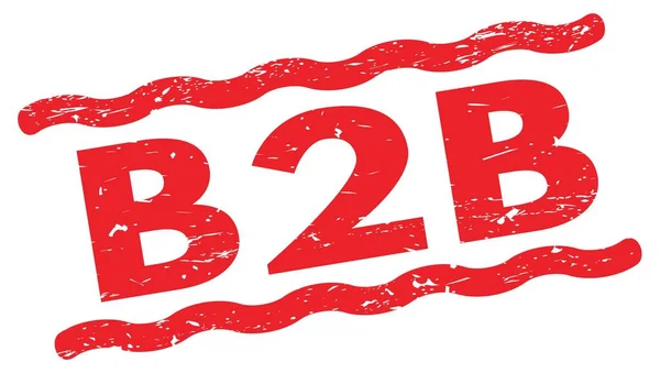 B2B Tekst Geschreven Rode Lijnen Stempel Teken — Stockfoto