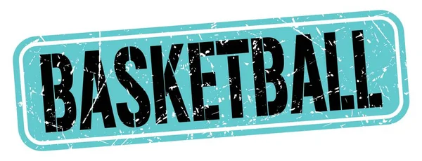 Basketball文字 用深蓝色 黑色的邮票标识书写 — 图库照片