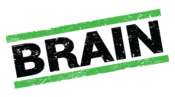 Brain Tekst Napisany Zielonym Prostokątnym Znaku Znaczka — Zdjęcie stockowe