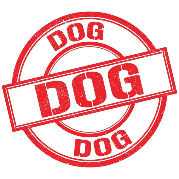 Dog Tekst Napisany Czerwonym Okrągłym Znaku Znaczka — Zdjęcie stockowe