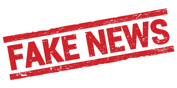 Text Fake News Napsaný Červeném Obdélníkovém Razítku — Stock fotografie