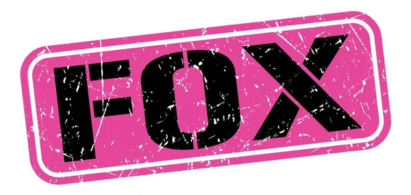 Fox Texto Escrito Sinal Carimbo Grungy Rosa Preto — Fotografia de Stock