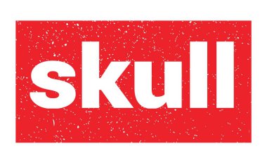 kafatası metni kırmızı grungy mühür işareti üzerine yazılmış.