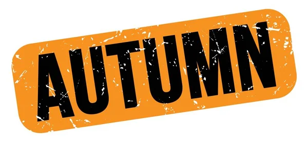 Κείμενο Autumn Γραμμένο Πορτοκαλί Μαύρο Grungy Σφραγίδα Υπογράψει — Φωτογραφία Αρχείου