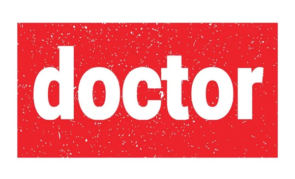 Doktor Metni Kırmızı Pul Işareti Üzerine Yazılmış — Stok fotoğraf
