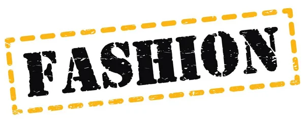 Fashion Text Written Yellow Black Dash Stamp Sign — Stock Photo, Image
