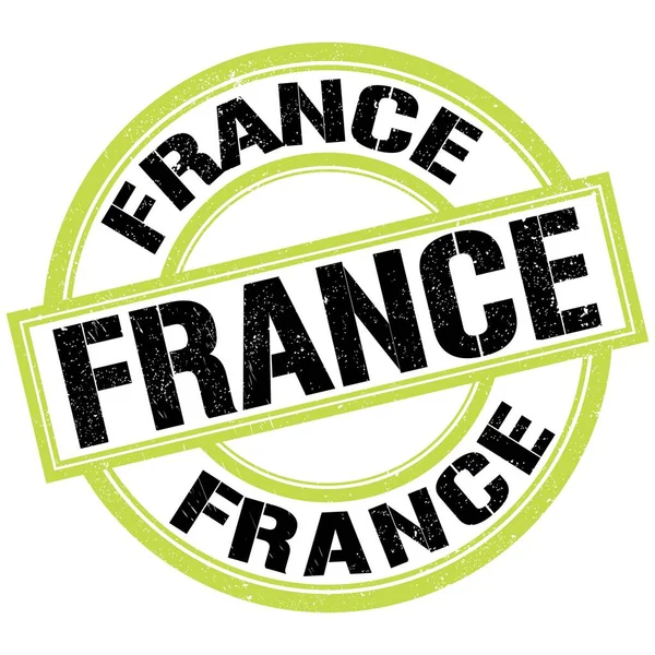 France Text Written Green Black Stamp Sign — Stock Photo, Image