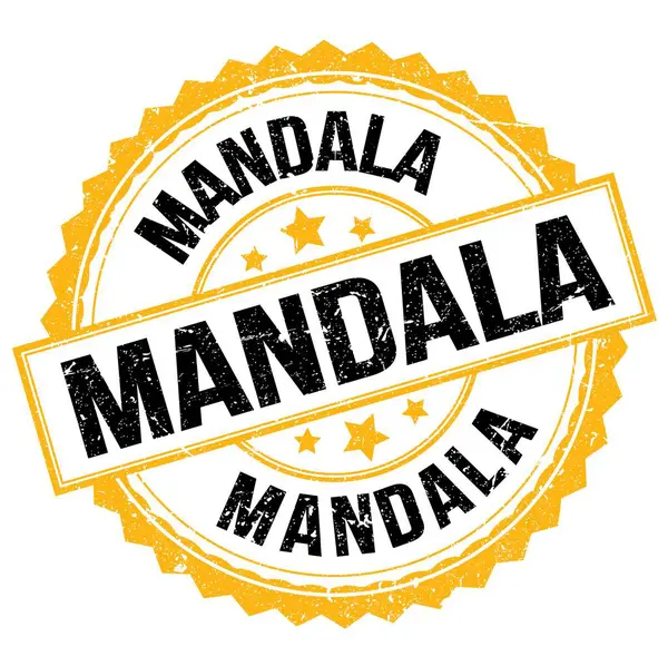 Mandala Text Written Yellow Black Stamp Sign — Stock Photo, Image