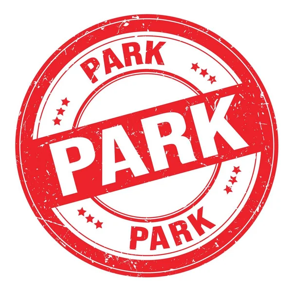 Kırmızı yuvarlak grungy işareti üzerine yazılmış PARK metni