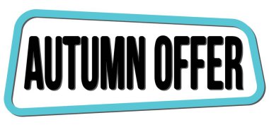 Mavi-siyah trapez damgasıyla yazılmış AUTUMN OFFER metni.