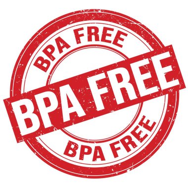 Kırmızı yuvarlak grungy işareti üzerine yazılmış BPA özgür metin