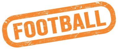 FOOTBall, turuncu dikdörtgen damgalı metin.