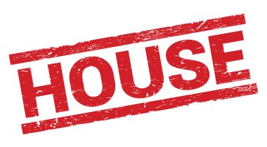 Kırmızı dikdörtgen damga işareti üzerine yazılmış ev metni.