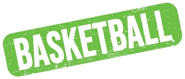Basketball文字写在绿色黑色邮票上 — 图库照片