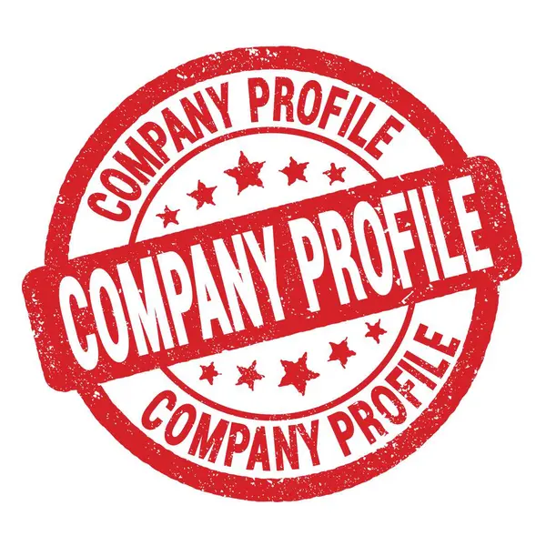 Company Profile Text Written Red Grungy Stamp Sign — Fotografia de Stock