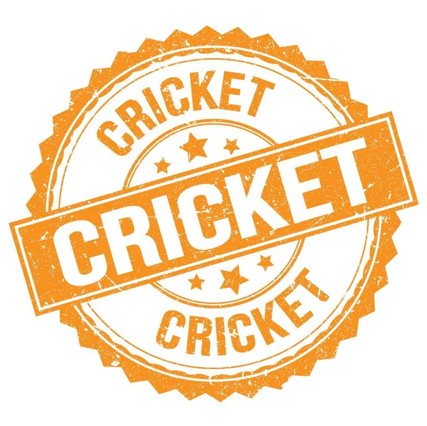 Cricket Text Napsaný Oranžovém Kruhovém Razítku — Stock fotografie
