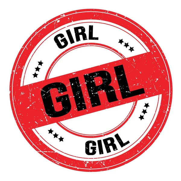 Girl Text Written Red Black Grungy Stamp Sign — Stock Photo, Image